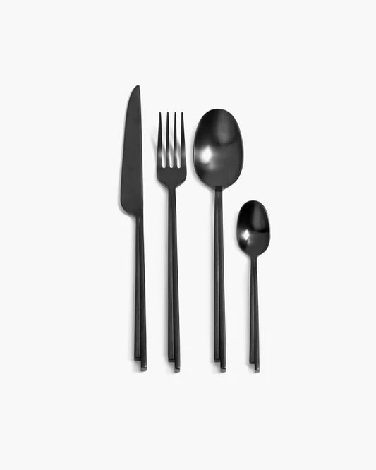 Dune 5-piece black cutlery set