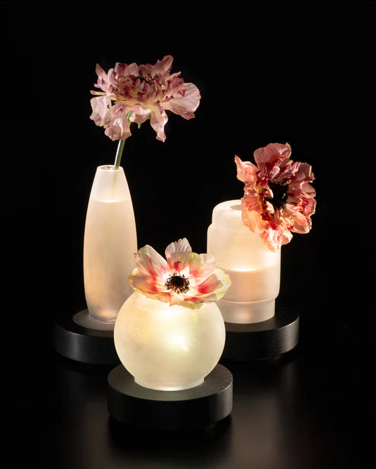 Vase/lampe de table noir blanche Lara