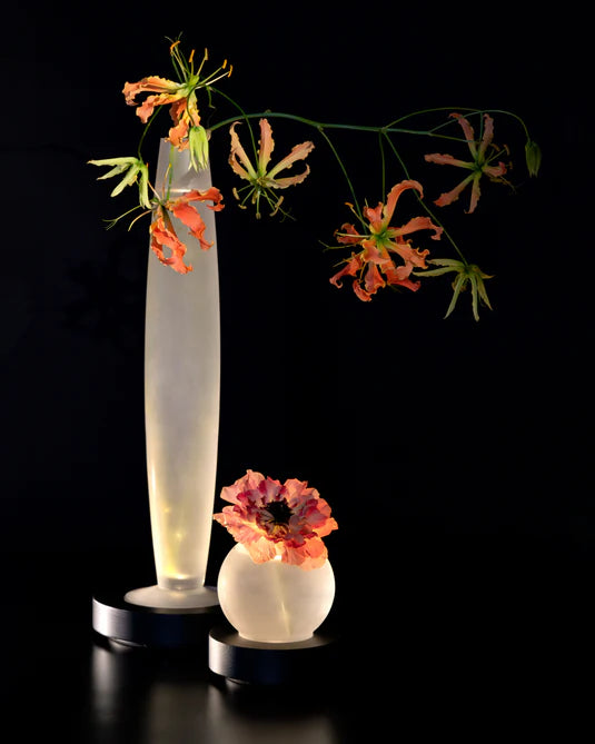 Vase/lampe de table noir blanche Lara