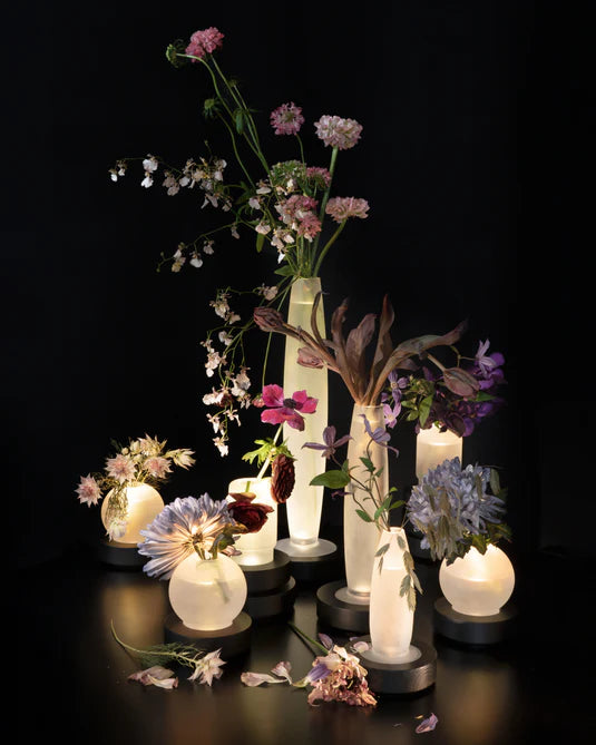 Vase/lampe de table noir blanche Lara