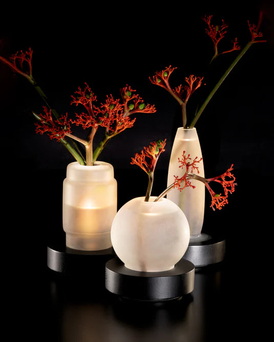 Vase/lampe de table noir blanche Lara