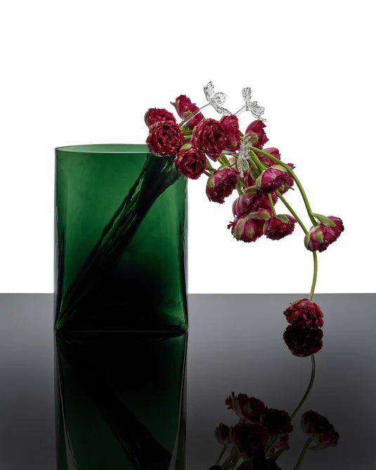 Vase with glass tube 03 green Josephine