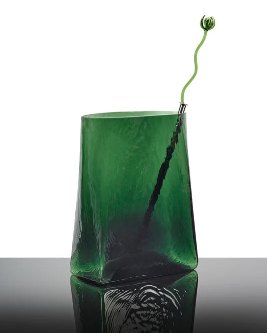 Vase with glass tube 03 green Josephine