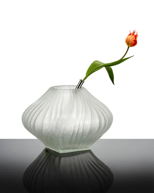 Vase avec tube en verre 04 transparent mat Josephine