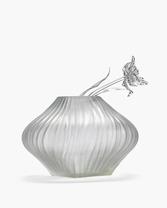 Vaas met glazen buis 04 transparant mat Josephine