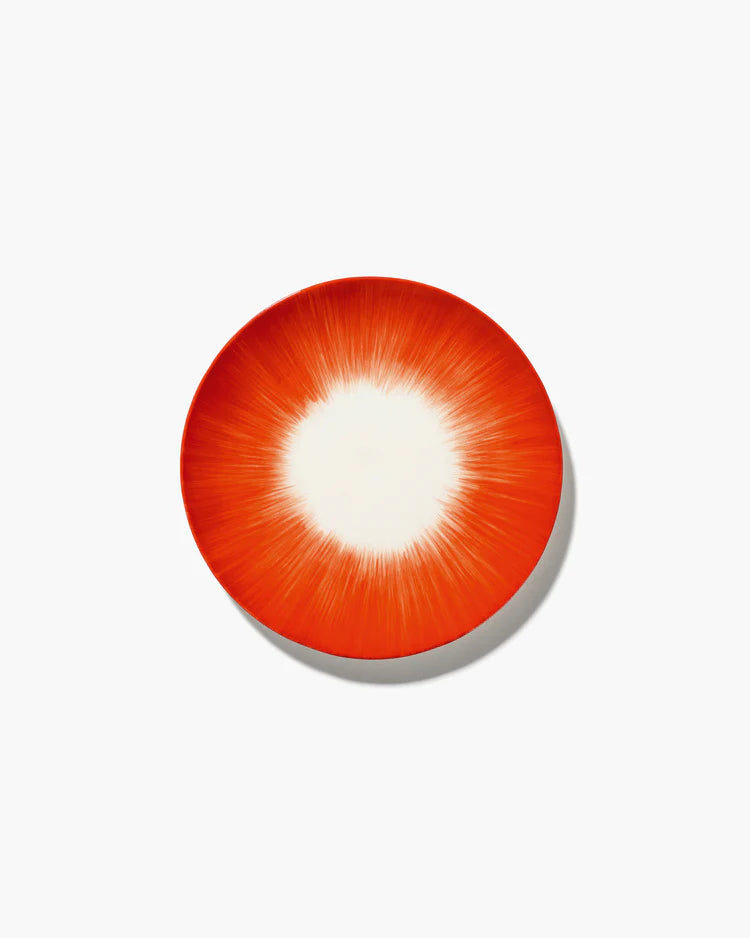 Assiette de petit-déjeuner blanc/rouge variation 5 Dé