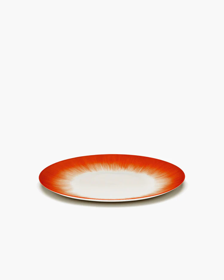 Assiette d'entrée blanc/rouge variation 5 Dé