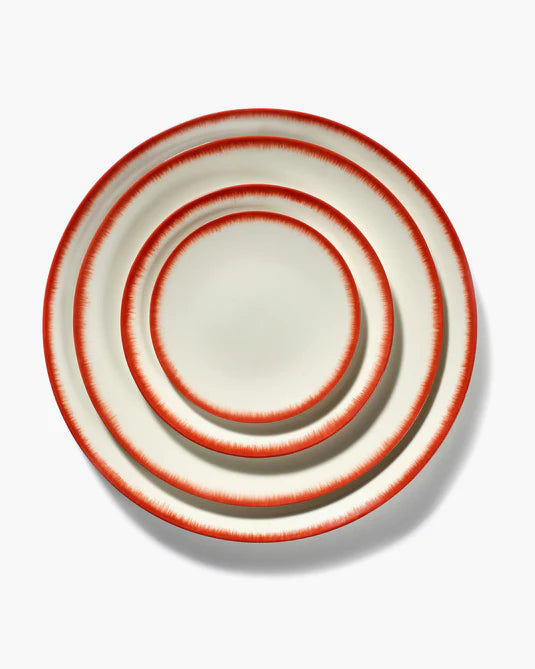 White/Red Dessert Plate Variation 2 Dice