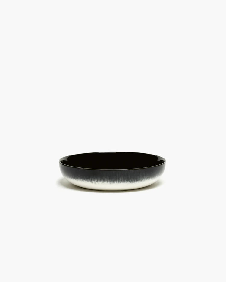 Assiette creuse M blanc/noir variation b Dé