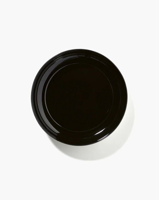 Assiette creuse L blanc/noir variation B Dé