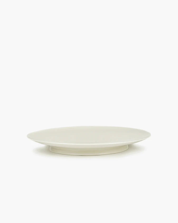 Assiette à dîner blanc cassé Ra