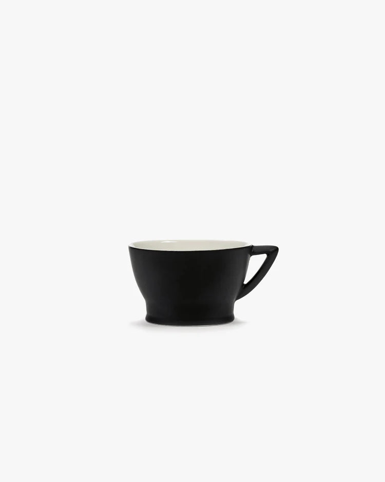 Tasse à café avec anse noir/blanc cassé Ra