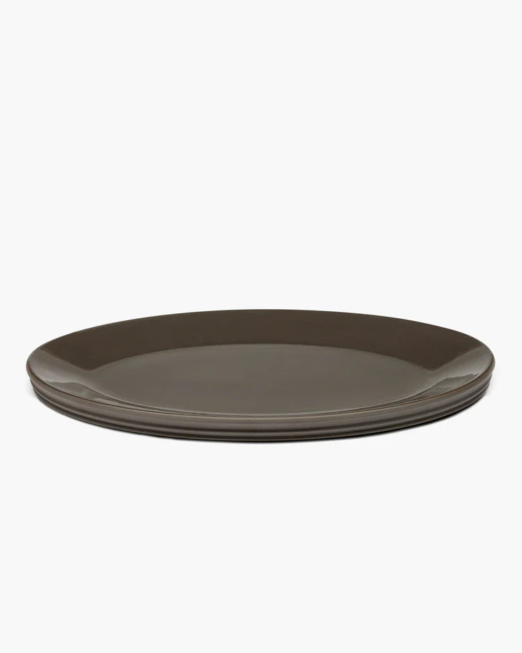 Plat de service ovale L Slate Dune
