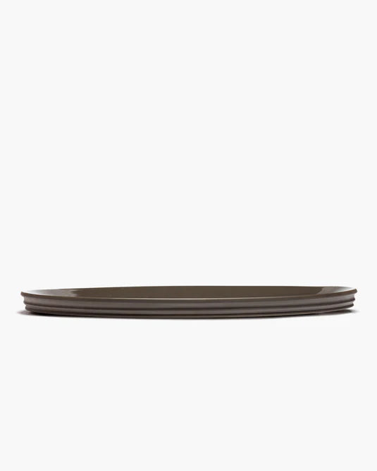 Plat de service ovale L Slate Dune