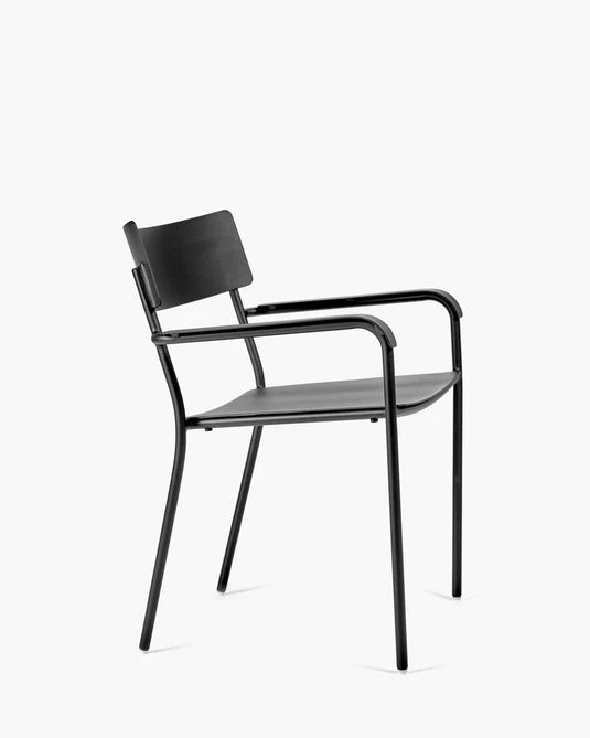 August L Outdoor Chair with Armrest Black