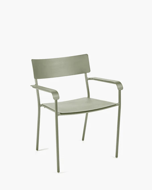 Chaise d'extérieur avec accoudoir L August Vert