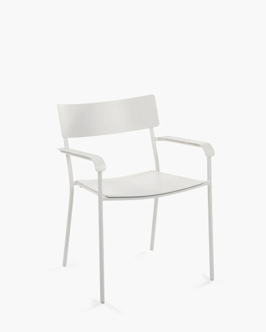 Chaise d'extérieur avec accoudoir L August Sable