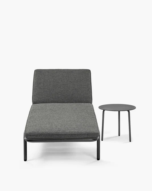 Auguste Black Aluminum Deckchair