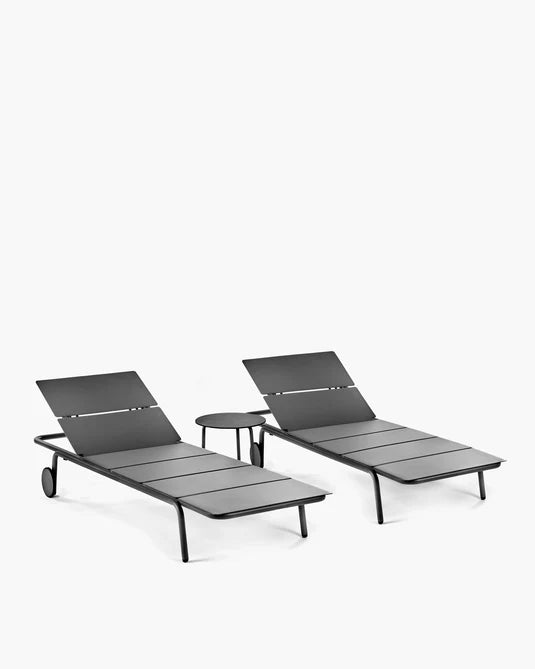 Auguste Black Aluminum Deckchair