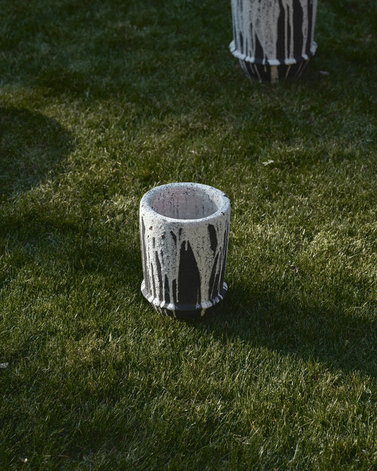 Plantenbak 02 S gebroken wit/donkerbruin