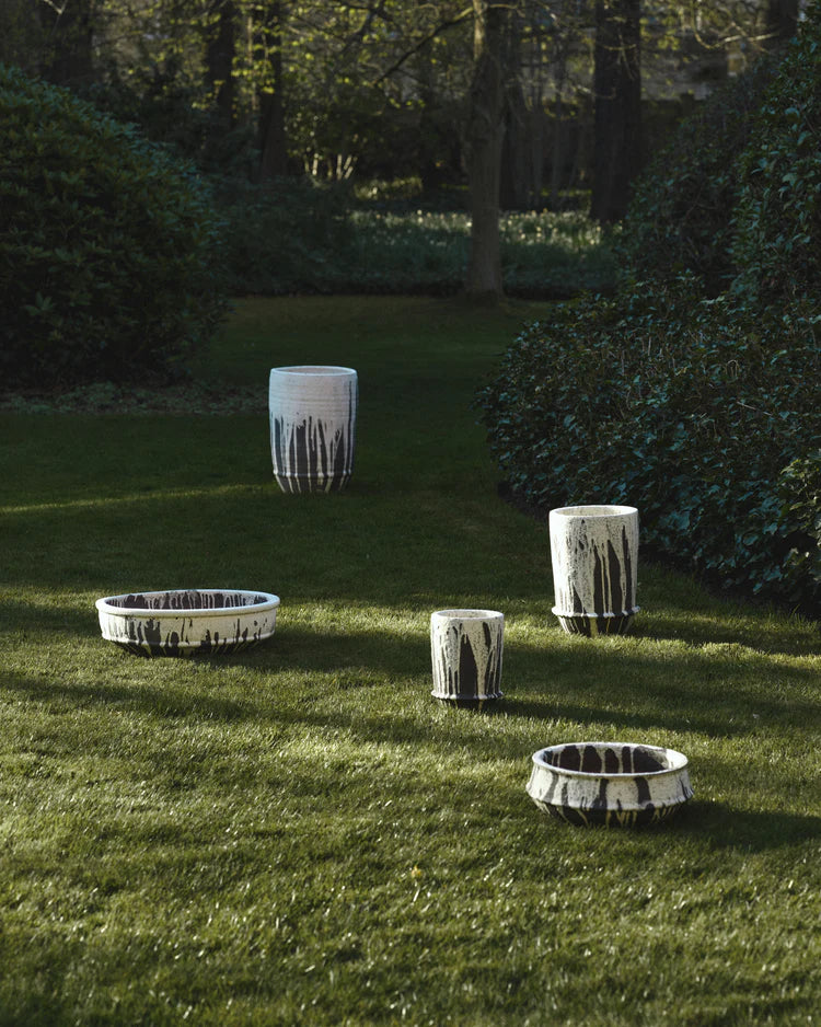 Jardinière 02 M blanc cassé/brun foncé