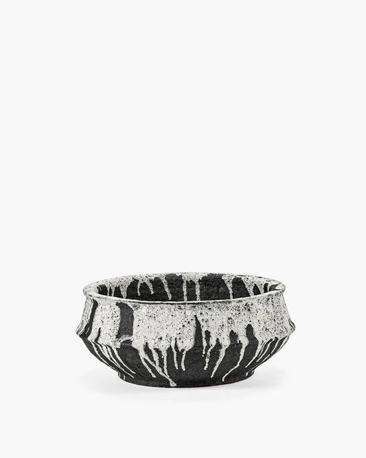 Plant bowl 02 S off-white/dark brown