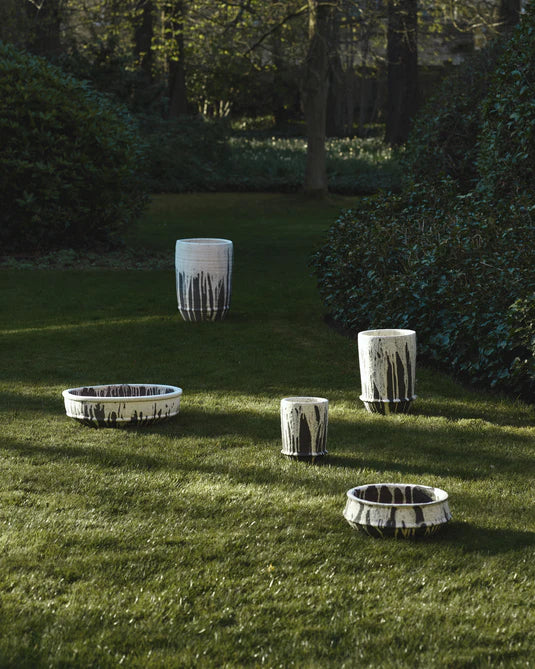 Bol à plante 02 S blanc cassé/brun foncé