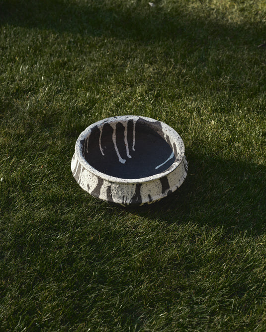 Plant bowl 02 S off-white/dark brown