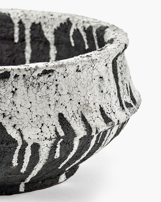 Plant bowl 02 S off-white/dark brown