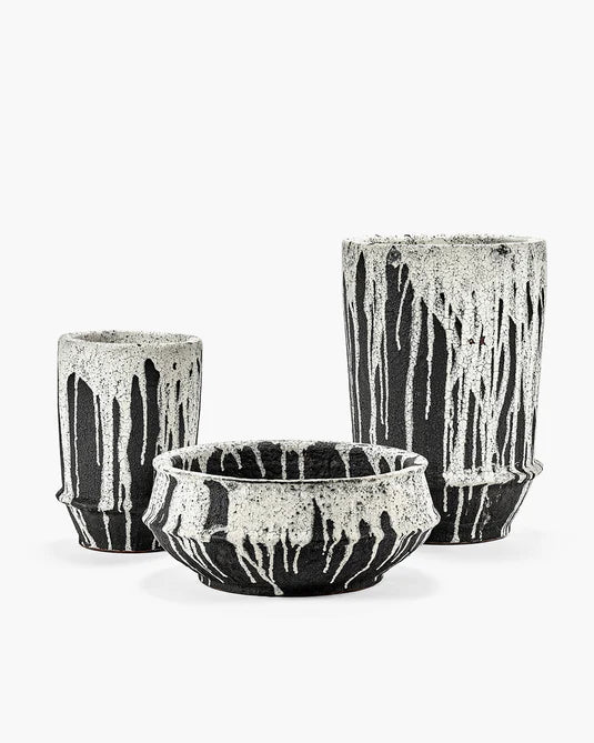 Plant bowl 02 S off-white/dark brown
