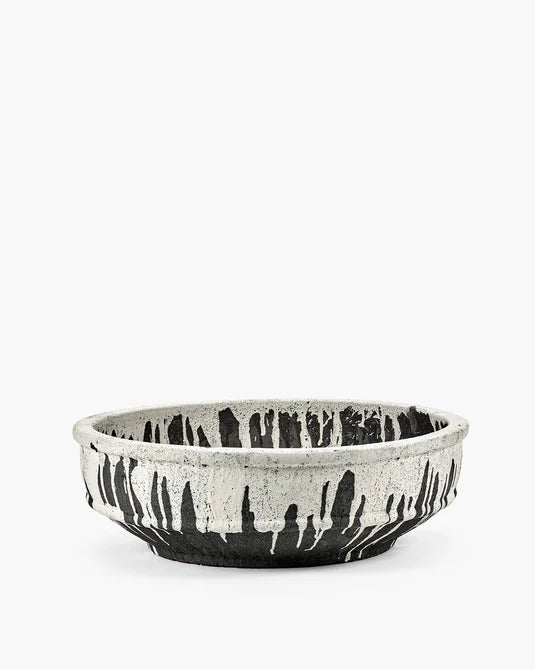 Plant bowl 02 L off-white/dark brown