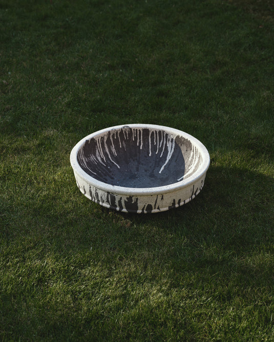 Plant bowl 02 L off-white/dark brown