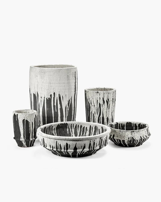 Plant bowl 02 L off-white/dark brown