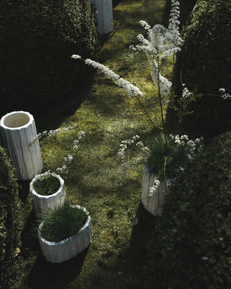 Jardinière bas 03 blanc cassé Rift
