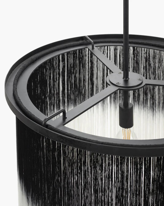 Wong zwart/witte uitschuifbare hanglamp