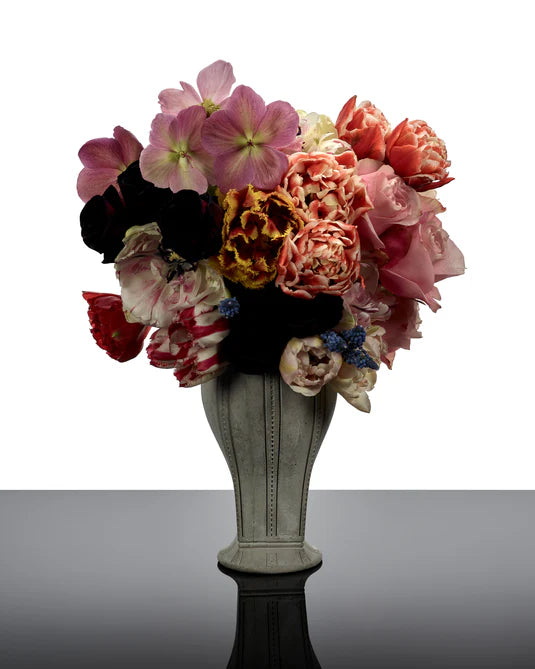 Vase avec tube en verre 05 béton Josephine