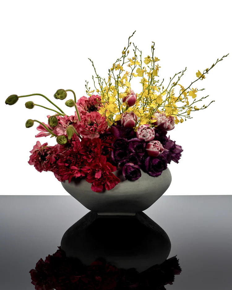 Vase avec tube en verre 06 béton Josephine