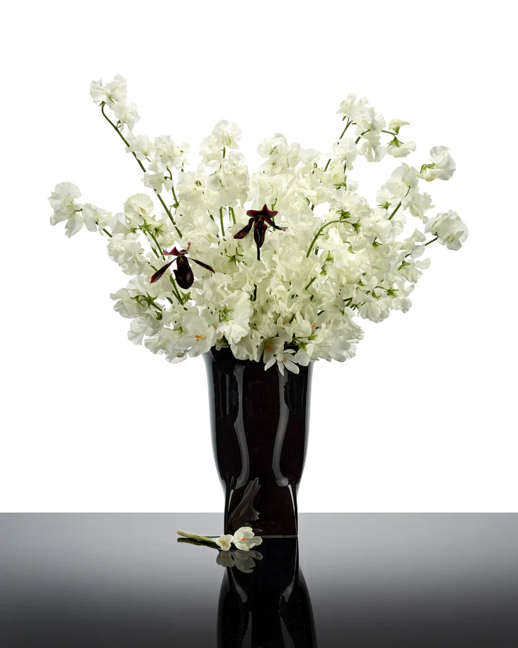 Vase with glass tube 02 black Josephine