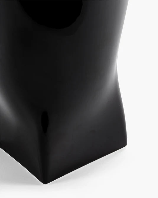 Vase with glass tube 02 black Josephine