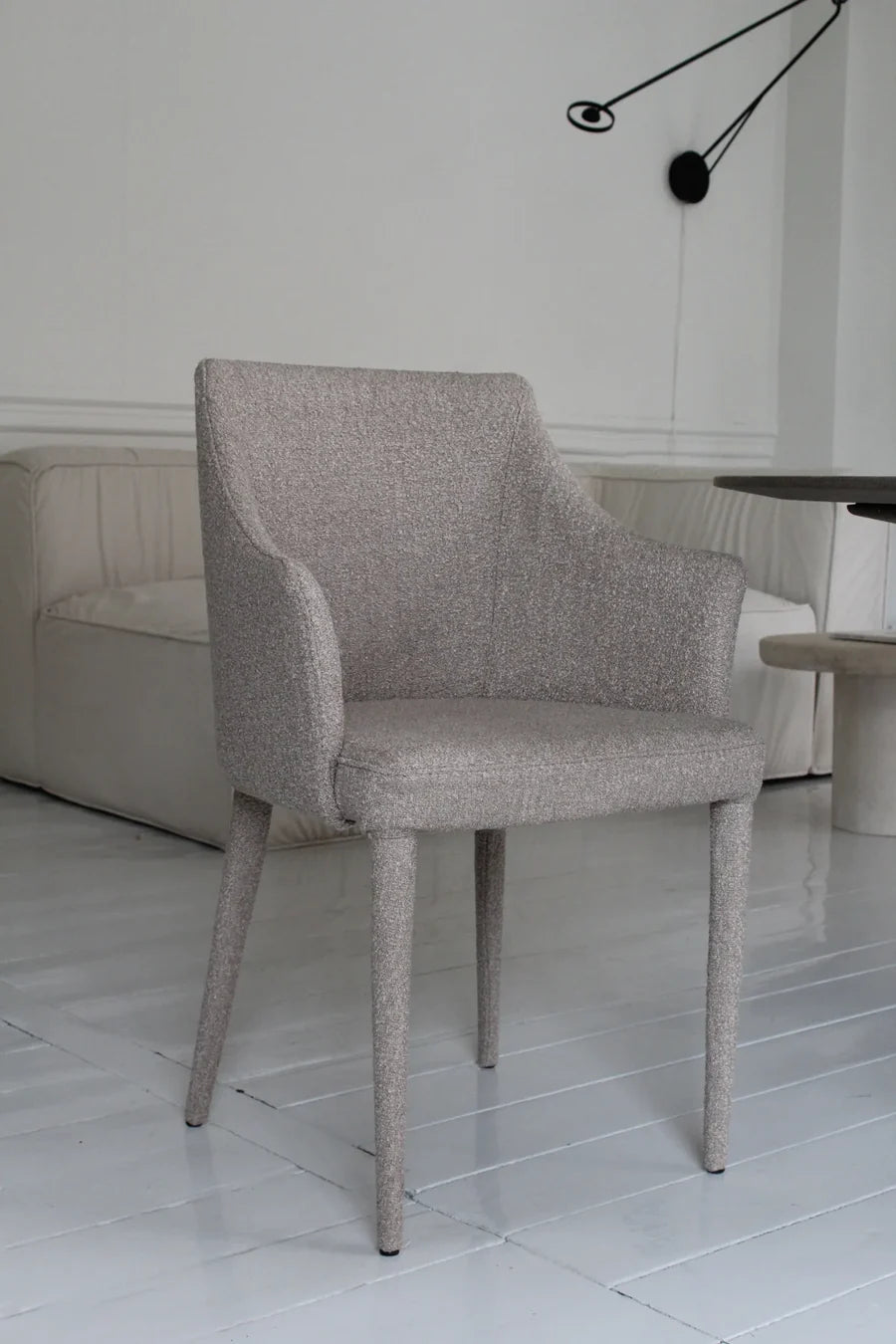 Boho cream beech chair