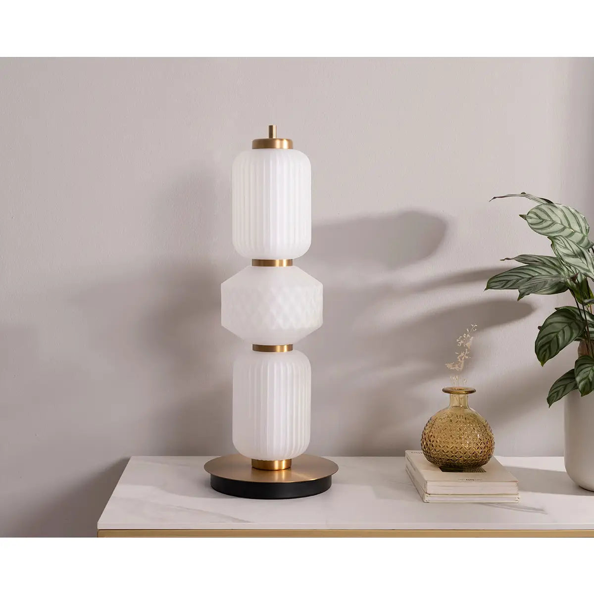 Bohemian brass table lamp