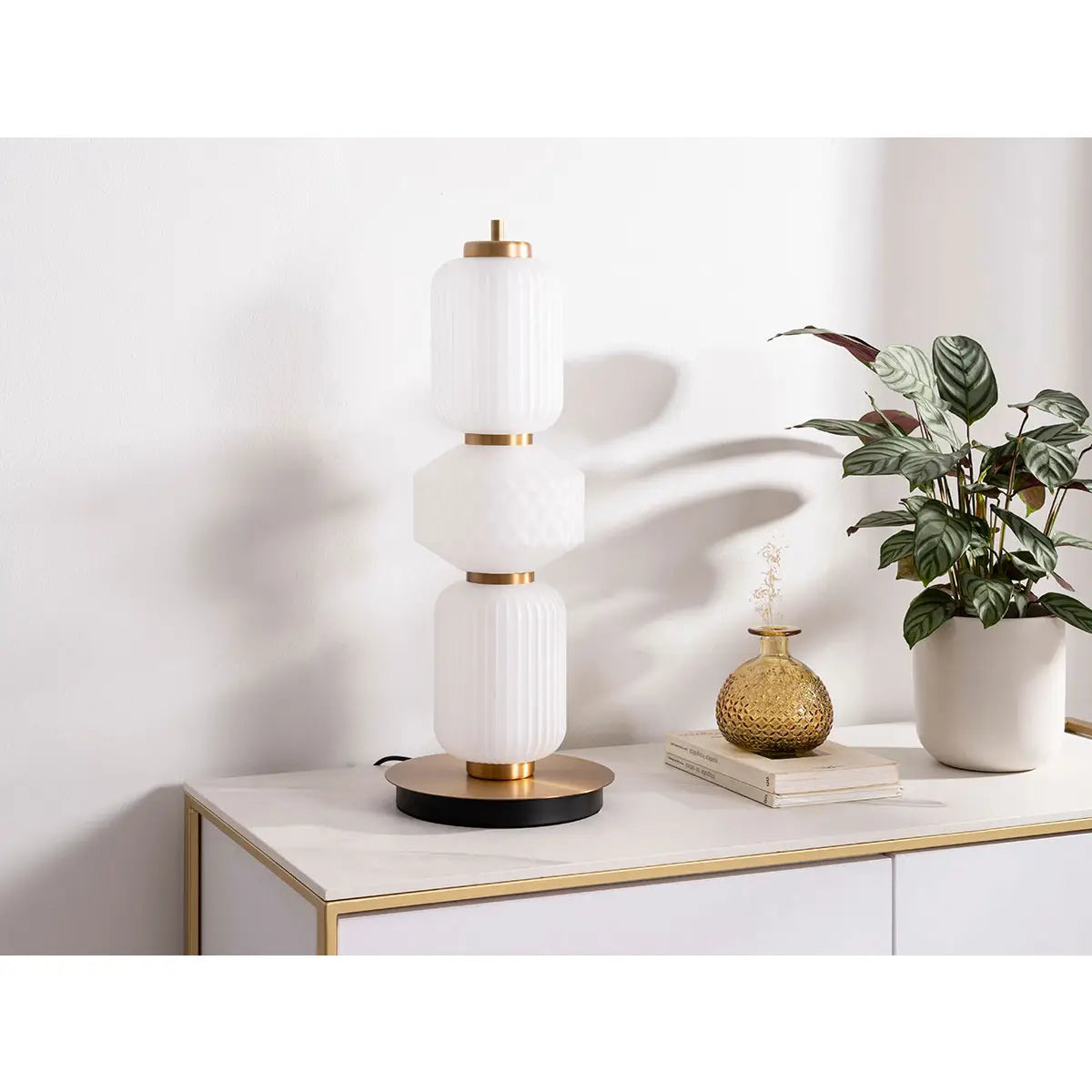 Bohemian brass table lamp