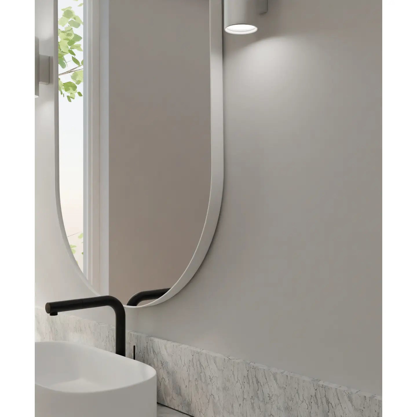 Ovalo white mirror