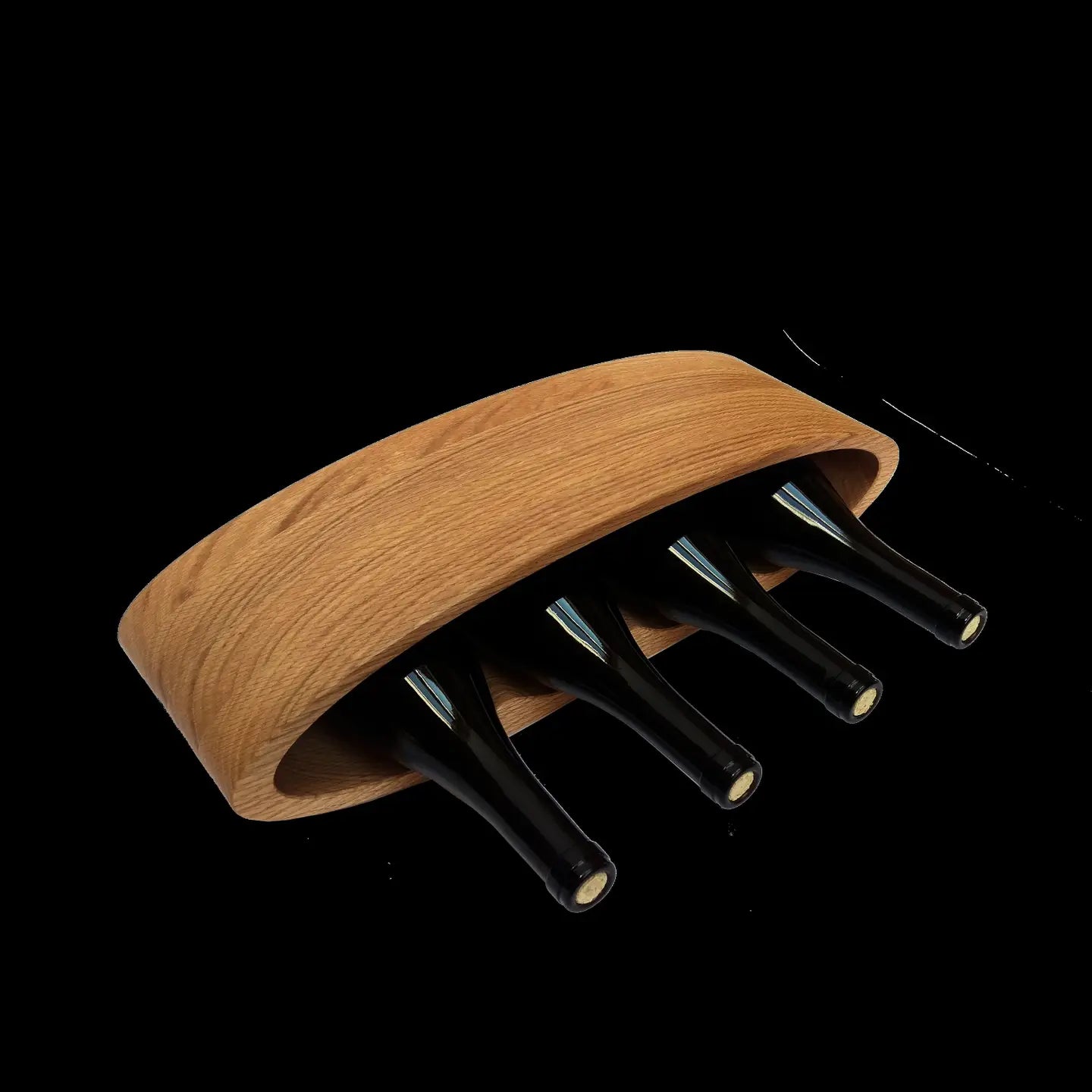 Ellipse oak bottle rack
