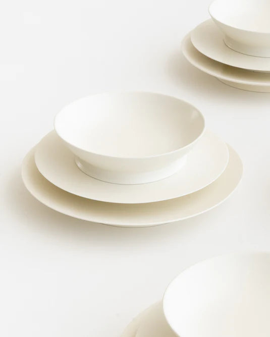 Ensemble pour le dîner 12 pièces blanc cassé Ra