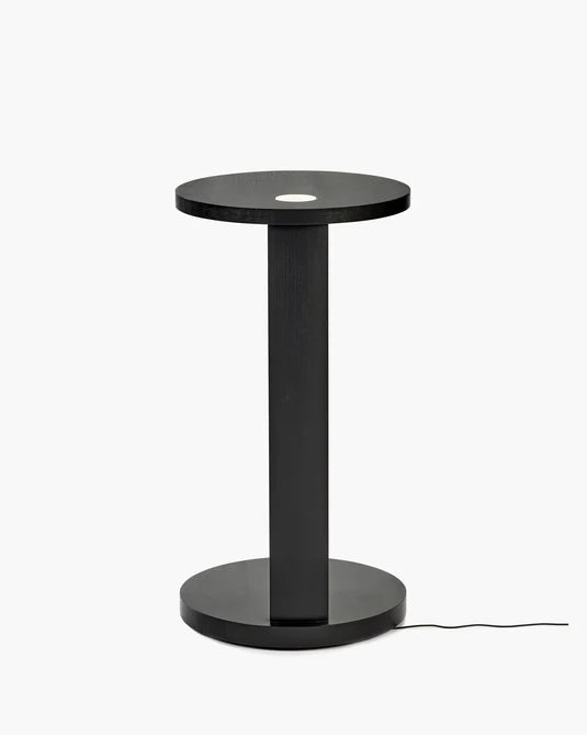 Aura cream beech L side table with LED lighting