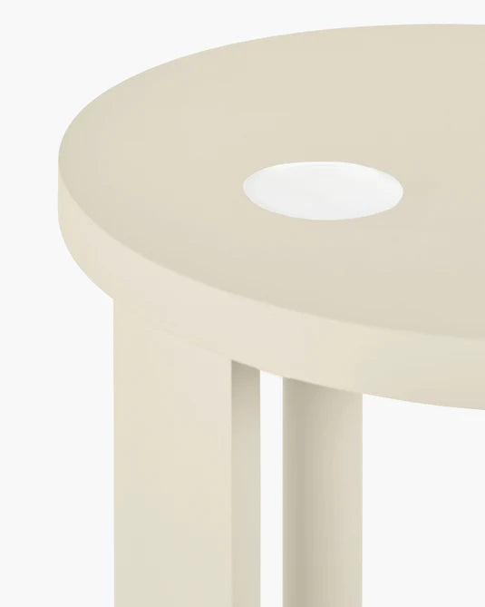 Aura cream beech L side table with LED lighting