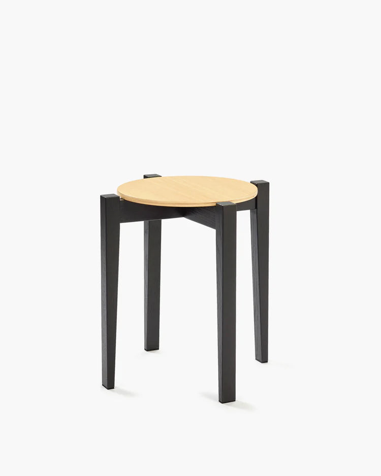 Tabouret hêtre noir/chêne naturel Eloïs