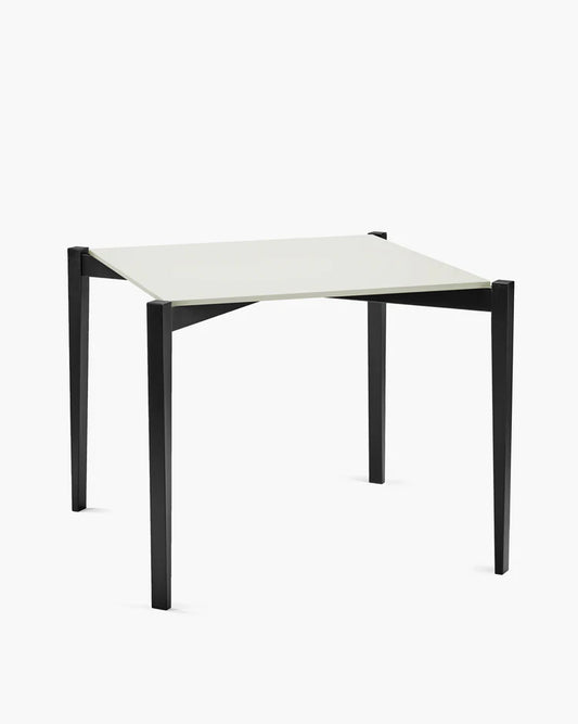 Table carrée hêtre noir/blanc cassé Eloïs