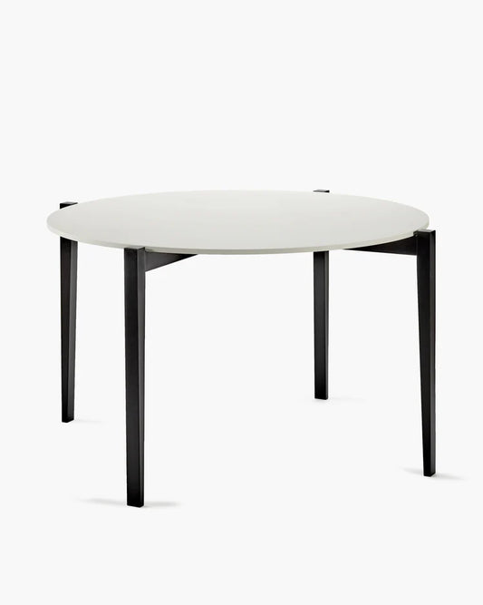 Table ronde hêtre noir/blanc cassé Eloïs